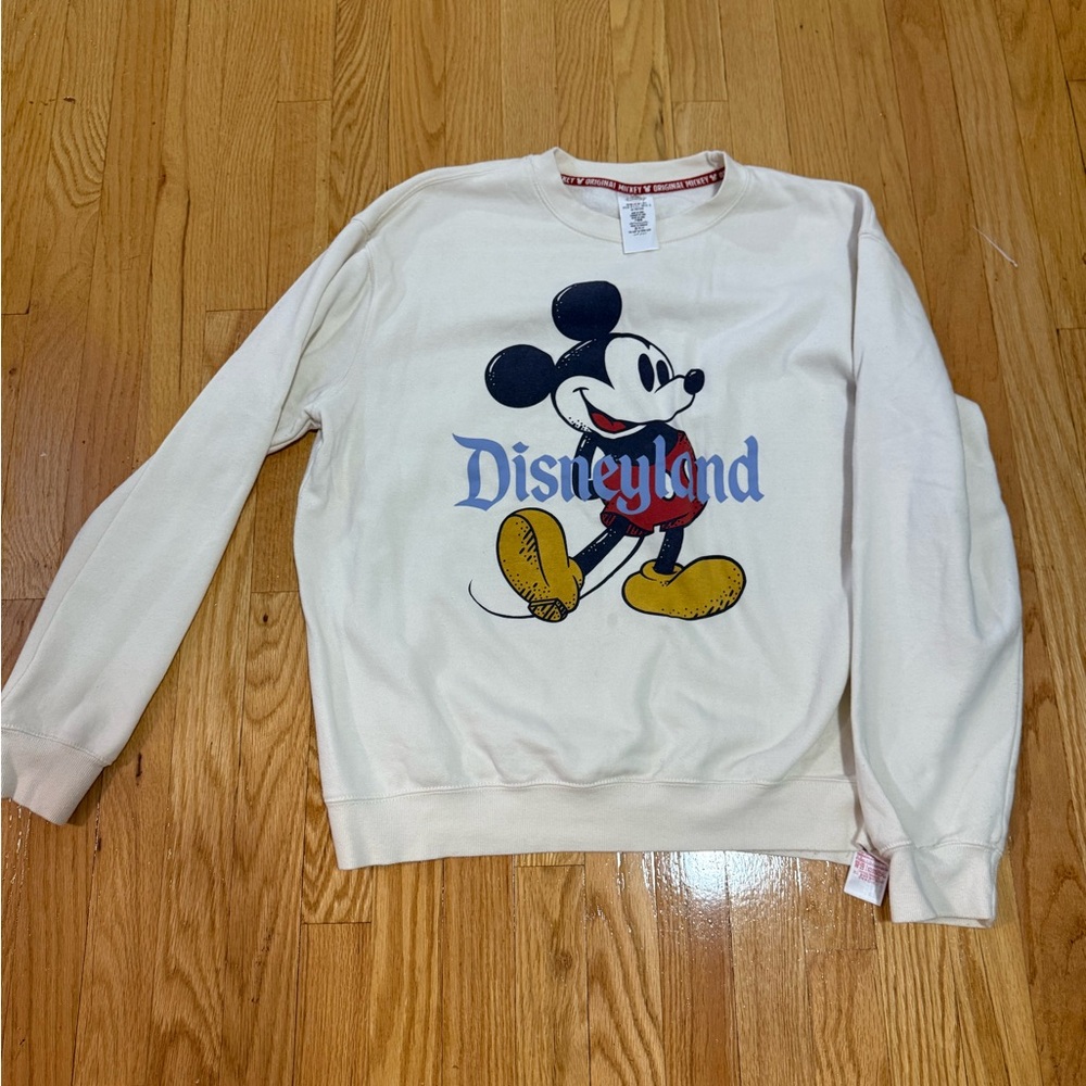 Disney Cream Crewneck Sweater with Mickey Mouse